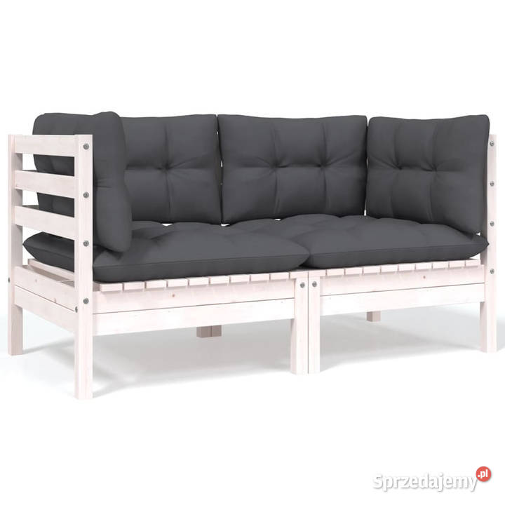 2osobowa sofa ogrodowa z poduszkami białe drewno Krzesła ogrodowe Warszawa
