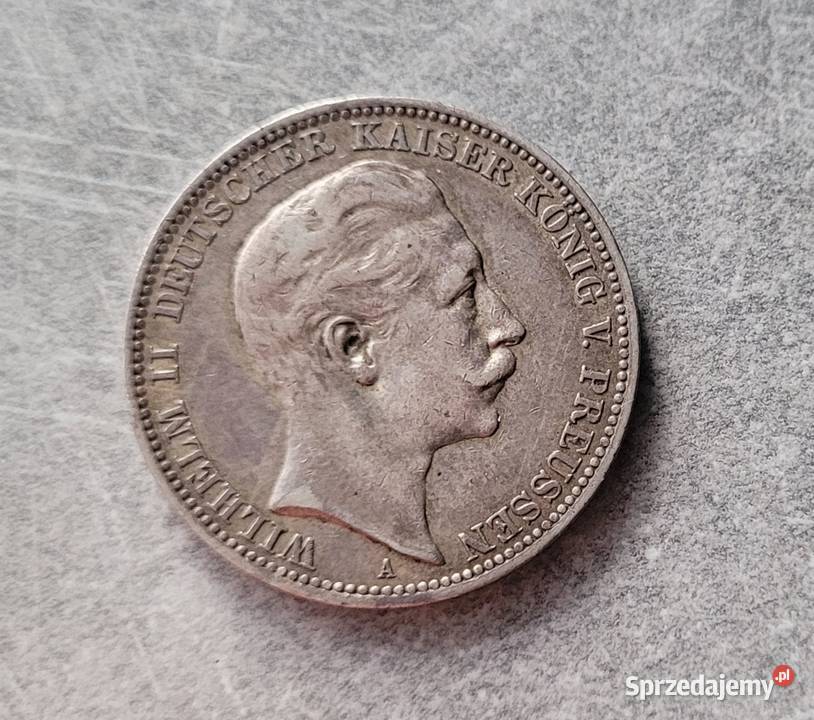 J13 NIEMCY srebro 3 Marki 1909 r A