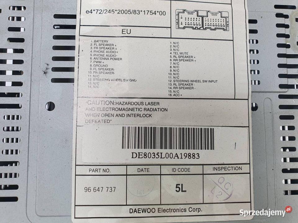 RADIO CHEVROLET AVEO kujawsko-pomorskie Lipno