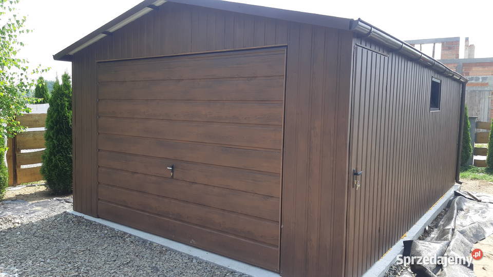 Garaż Blaszany Drewnopodobny Złoty Dąb Schowek lubelskie