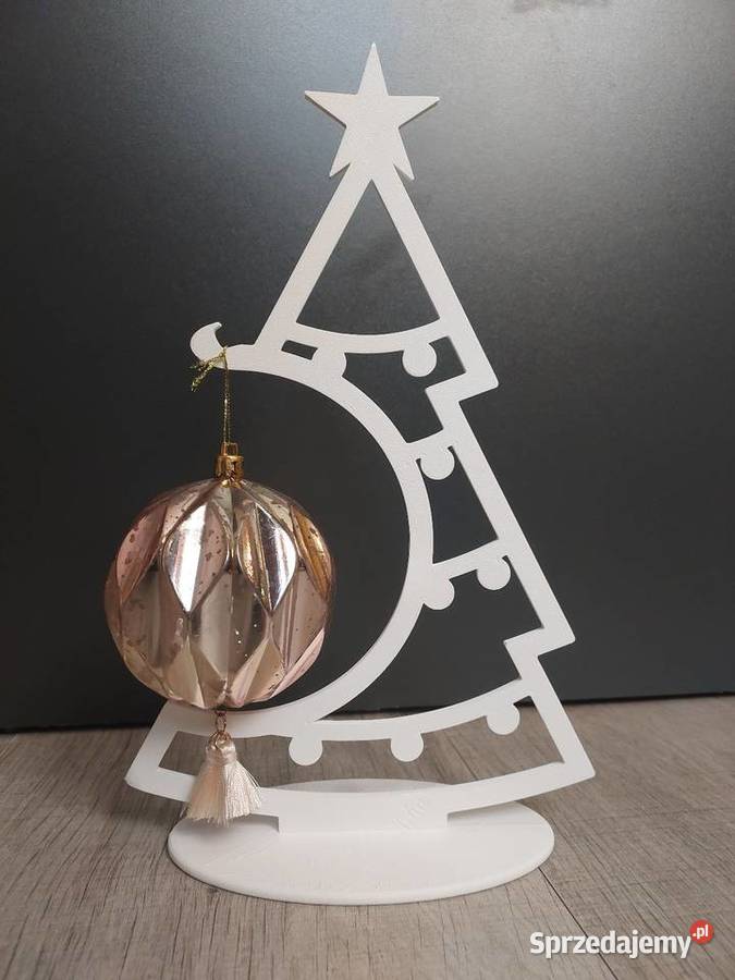 Stojak świąteczny na dużą bombkę biały małopolskie Kęty