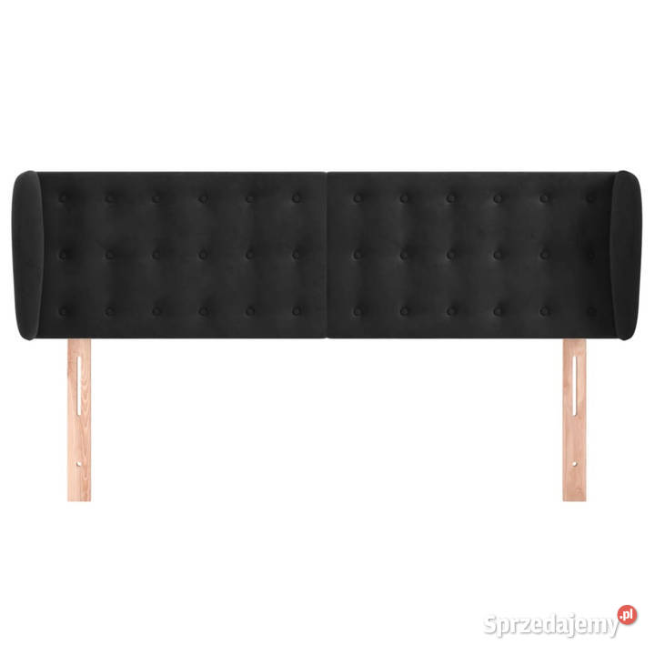 Zagłówek uszak czarny 147x23x7888 aksamitny mazowieckie Warszawa