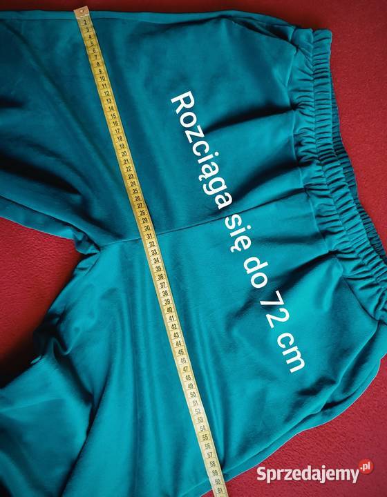 Dres niebieski komplet welurowy wiskoza Bez wzoru Cieszyn