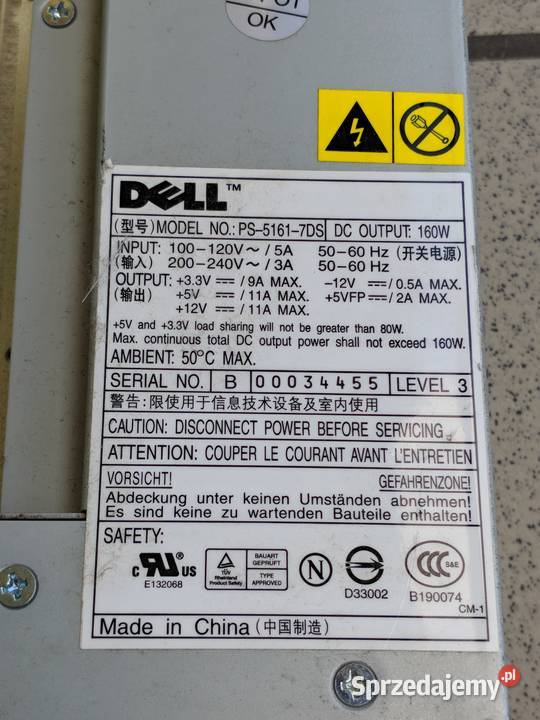 Zasilacz Dell 51617DS 160W Optiplex GX 280 160W Opole sprzedam