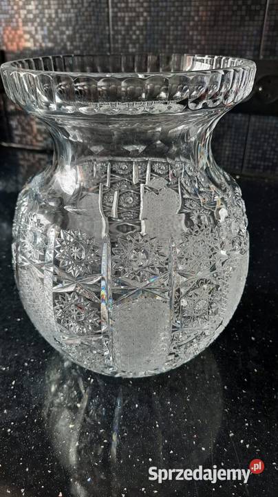 Piękny duży wazon kryształowy PRL Porcelana i szkło Wrocław