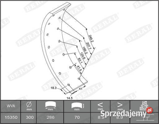 Okładziny MercedesBenz 508D 407d 608d 300mm x