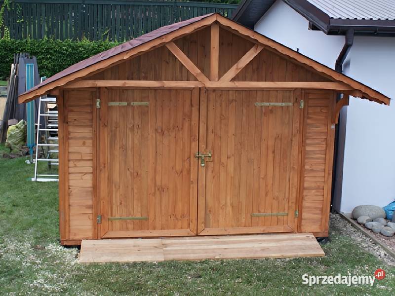 Garaż 1 drewniany 3x45 dwuspadowy garaże Ogród Parzymiechy