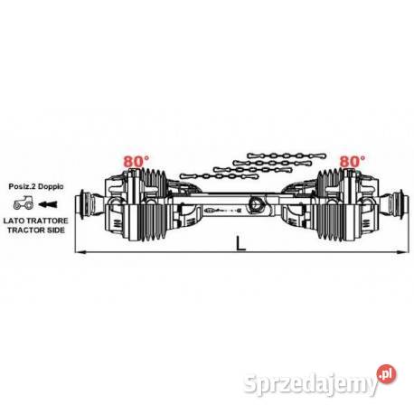 Wał szerokokątny podwójny L2000 830Nm Kamionna