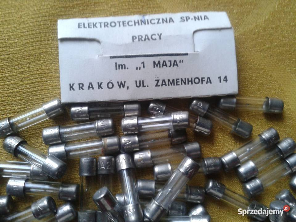 Bezpiecznik topikowy rurkowy szklany Łódź sprzedam