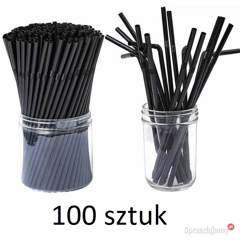 Słomki plastikowe do picia wielokrotnego użytku czarny mazowieckie Płock sprzedam