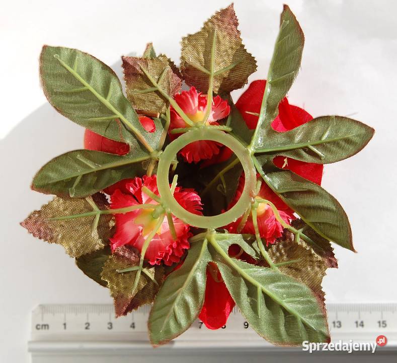 Stroik do świecznika świecy jabłko róże kwiaty