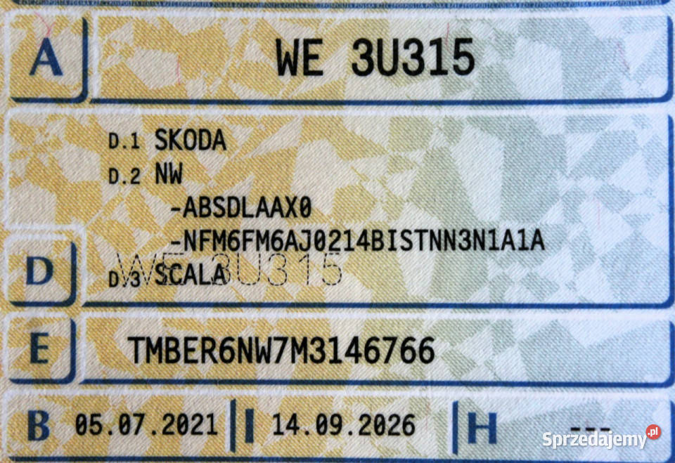 koda Scala Ambition FV23 SalonPL 110 LED centralny zamek Sokołów sprzedam