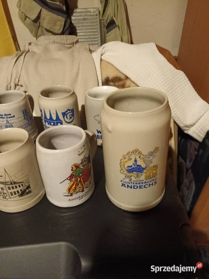 Kufle kamionkowe szkliwiona z lat 60 XX wieku Bielsko-Biała