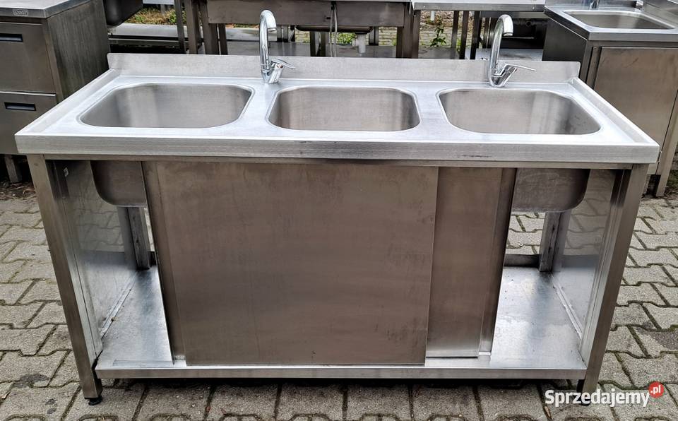 Zlew 3 Komorowy z Szafką Drzwi Suwane 1506085 Gastronomia Nowe Skalmierzyce