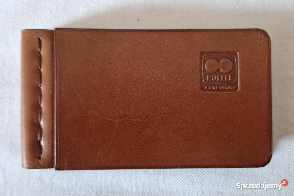 Skórzany wizytownik pochewka hand made z logo Pozostałe Warszawa