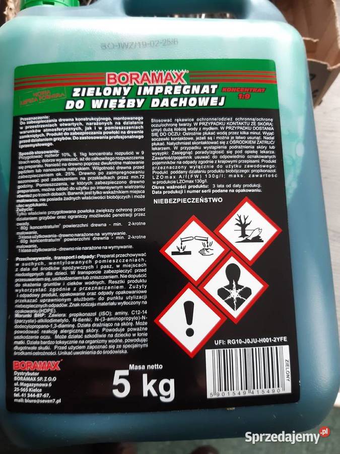 Impregnat do więźby dachowej 5 zielony Akcesoria dachowe lubelskie Łęczna sprzedam