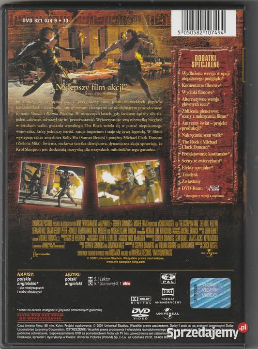 KRÓL SKORPION Dwayne Johnson DVD mazowieckie Pruszków