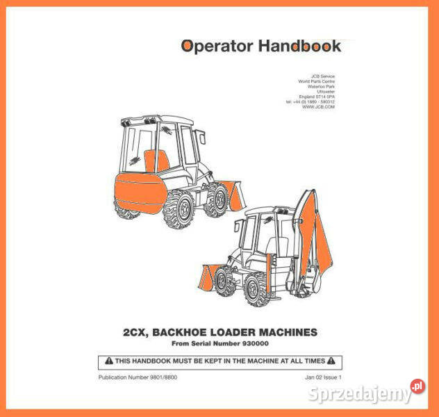 JCB 2cx instrukcja obsługi instrukcja napraw Pozostałe Kielce sprzedam