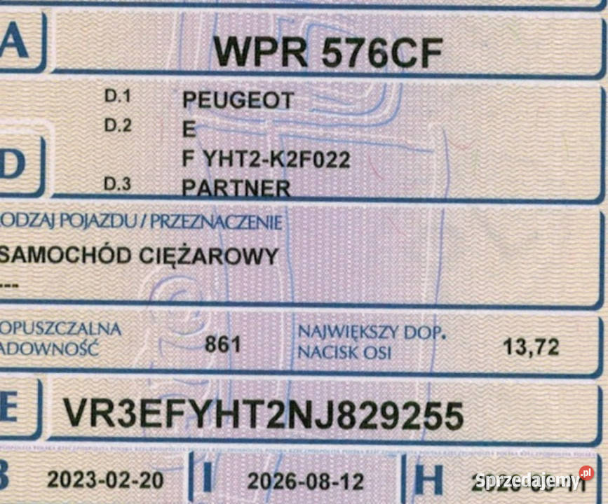 Peugeot Partner Długi 3os FV23 Parktronic ESP mazowieckie Sokołów