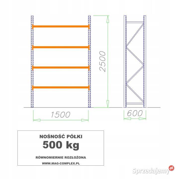 REGAŁ METALOWY MAGAZYNOWY WYTRZYMAŁY MOCNY MRC6 Tczew sprzedam