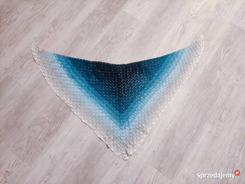 Szal chusta handmade robiona na szydelku Galanteria i dodatki Jawiszowice