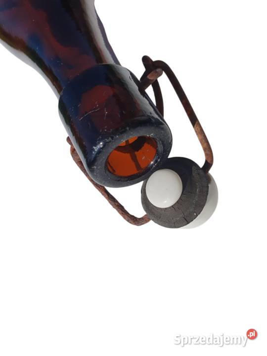 Stara szklana butelka z porcelanowym korkiem Cieszyn