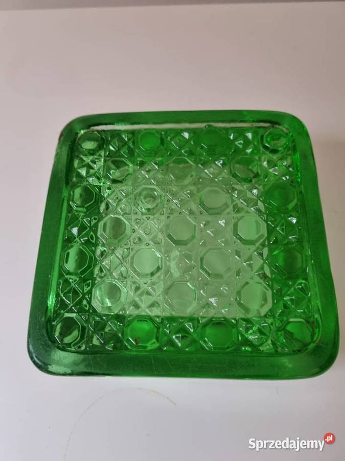 Popielnica zielone szkło PRL Lublin sprzedam