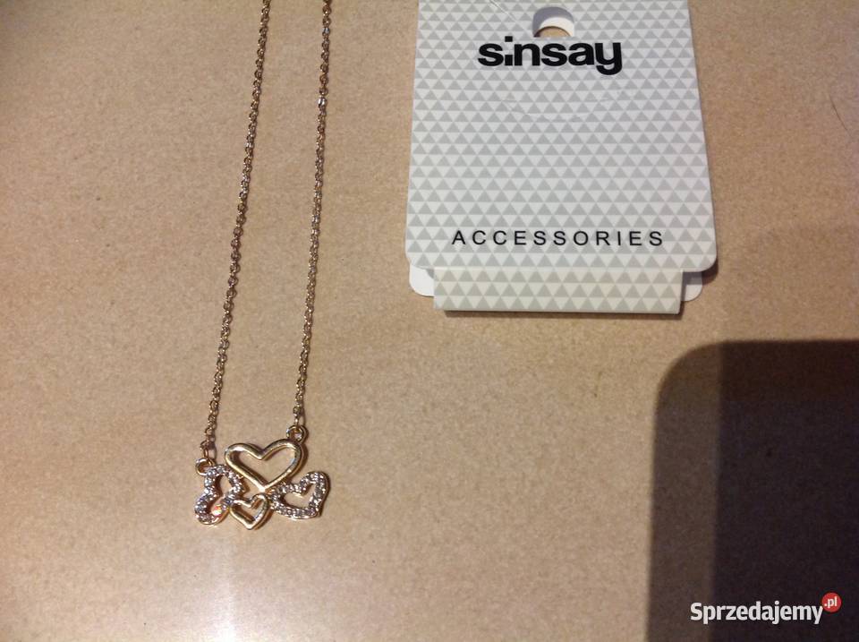 Złoty Łańcuszek Serca Cyrkonie j nowy Dla kobiet lubuskie Nowa Sól