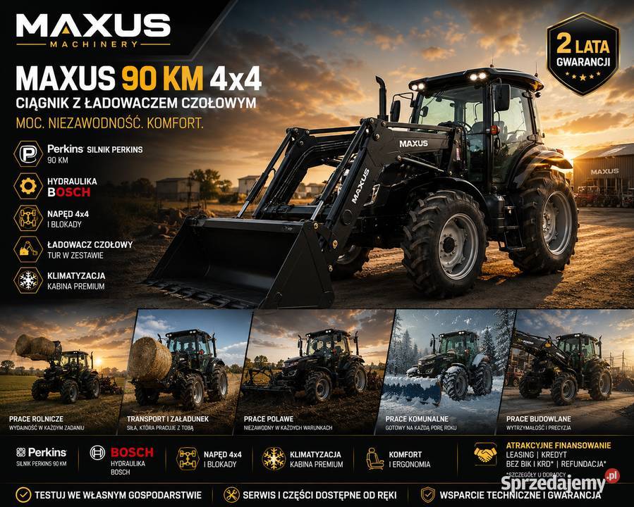 MAXUS 90 4x4 TUR Ciągnik klasy Premium Perkins Aleksandrów Łódzki