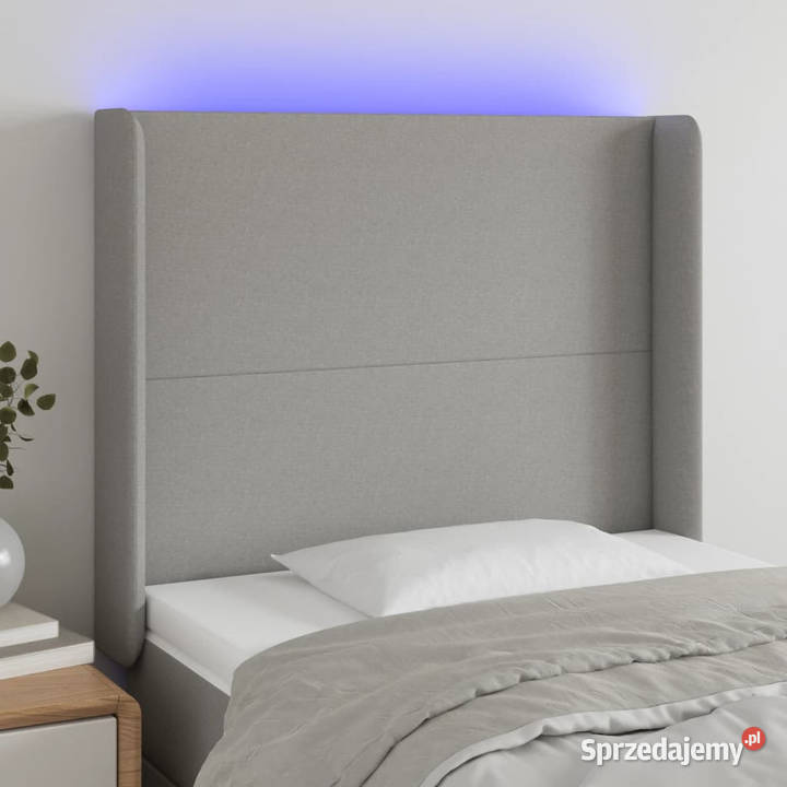 Zagłówek do łóżka z LED jasnoszary 93x16x118128 Warszawa