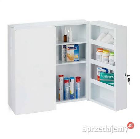 Metalowa szafka Relaxdays biała apteczka Super