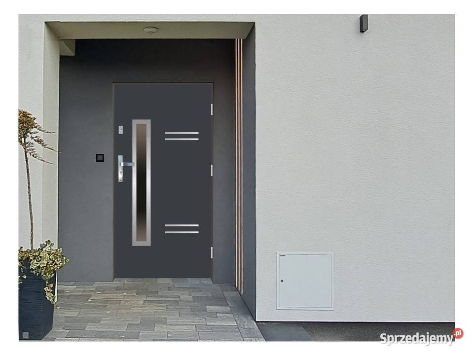 Drzwi wejściowe do domu GI43 INOX Antracyt 90