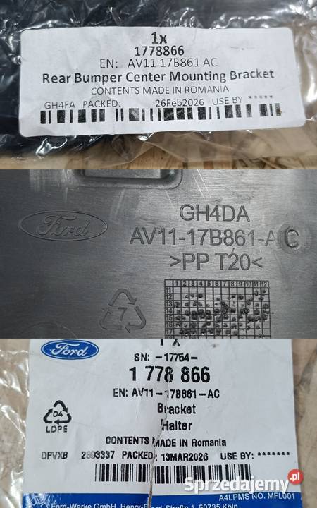 FORD B 12 ŚLIZG MOCOWANIE ŚRODKOWE ZDERZAK TYŁ Pleszew sprzedam