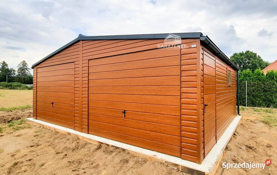 GARAŻ BLASZANY 7m x 6m DWUSPAD 2x BRAMA DRZWI Dąbrowa Górnicza