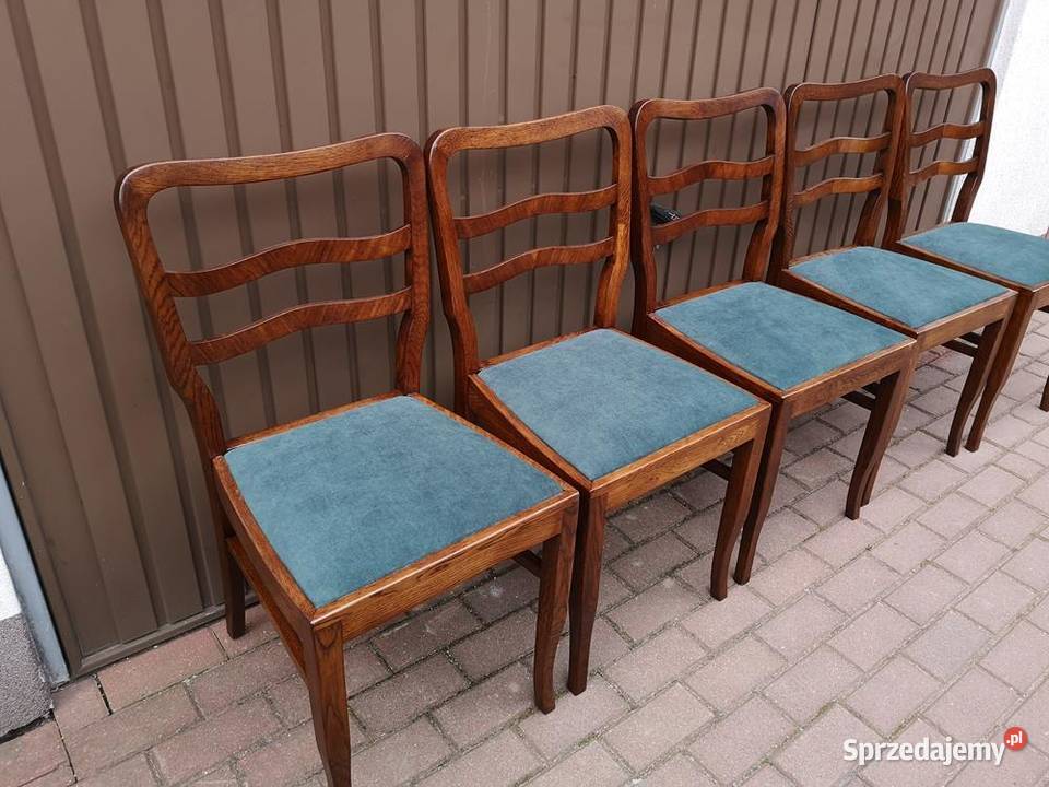 Krzesła ARTDECO Stare Antyk Komplet 5 Sztuk Meble Swarzędz