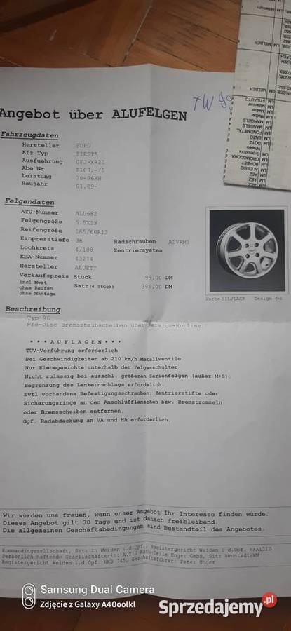 Alufelgi 13 ford citroenpeugeot 4108 super stan aluminiowe