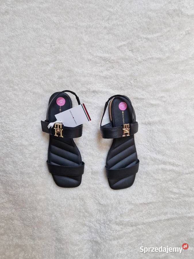 Nowe czarne sandały damskie Tommy Hilfiger Sandały i klapki Bibice
