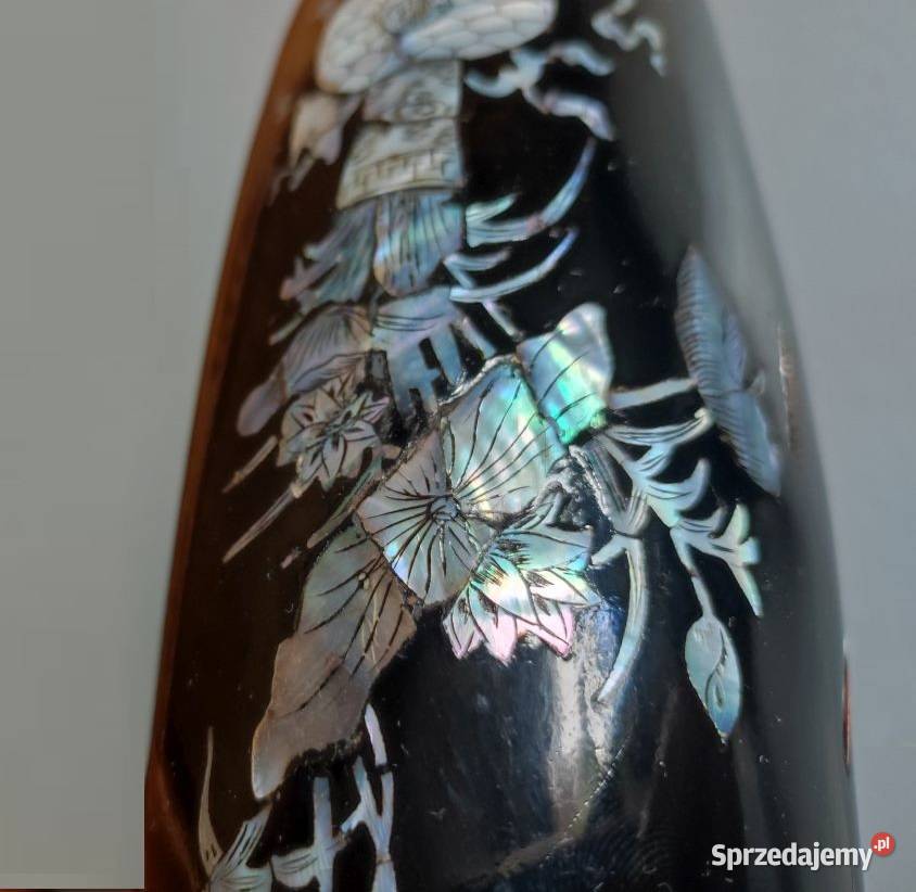 wazon z laki antyk inkrustowany masą perłową Kielce