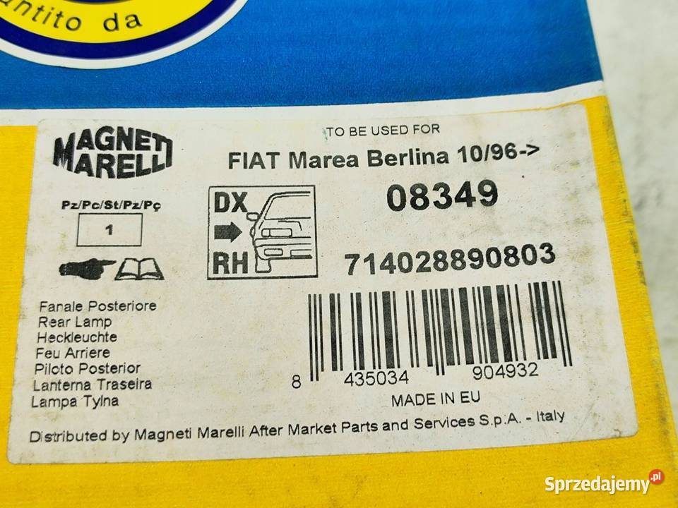 LAMPA PRAWY TYŁ FIAT MAREA BERLINA 9602 MAGNETI lubelskie