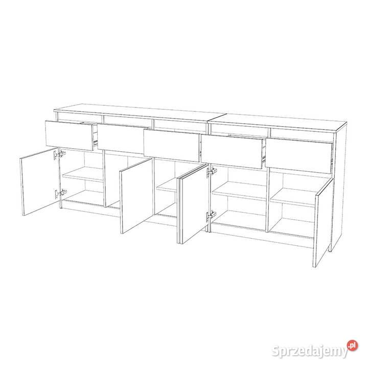 Komoda Do Sypialni 200 5 Szuflad Nowoczesna Dąb Elbląg sprzedam