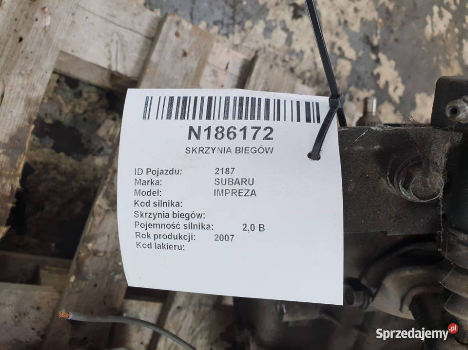 SKRZYNIA BIEGÓW SUBARU IMPREZA TY758XT1AA osobowe kujawsko-pomorskie Lipno
