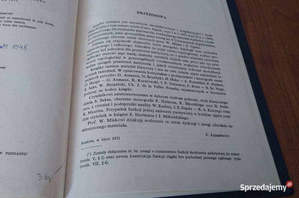 Wstęp do teorii funkcji rzeczywistych BM 46 Gdańsk