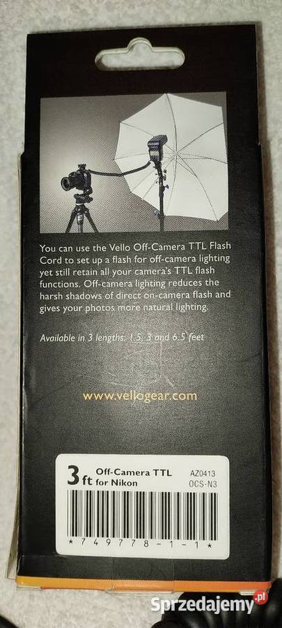 Przewód synchronizacyjny TTL VELLO SC28 1 metr Ciechocinek sprzedam