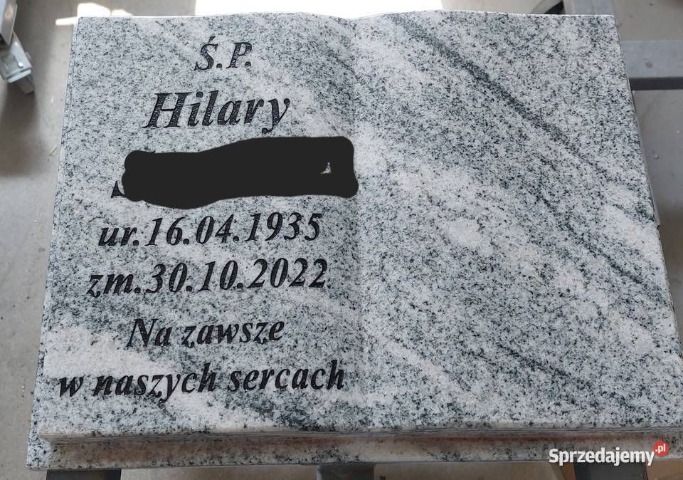 Książka granitowa tablica na nagrobek 30x40 Stanowice