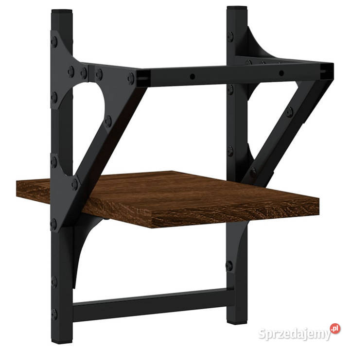 Półki ścienne z drążkami 2 brązowy dąb 20x25x30 mazowieckie sprzedam