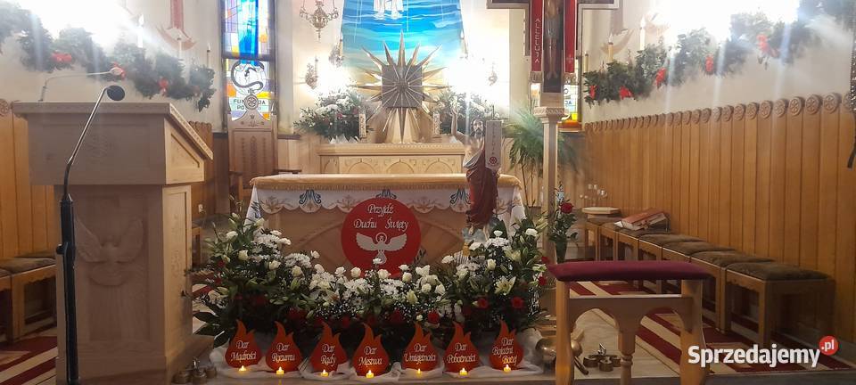 Dekoracja do kościoła Bierzmowanie Dary Ducha Św małopolskie Chomranice sprzedam