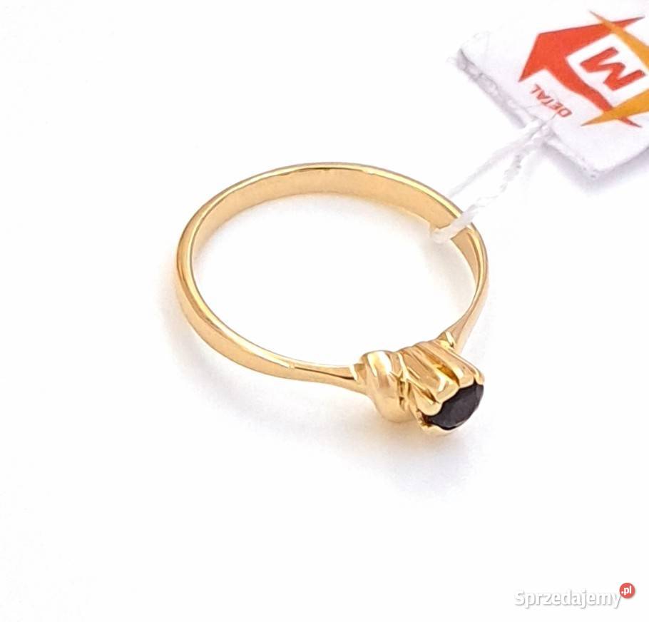 Pierścionek r16 Złoty pr585 z onyksem Z871 złote wielkopolskie Poznań