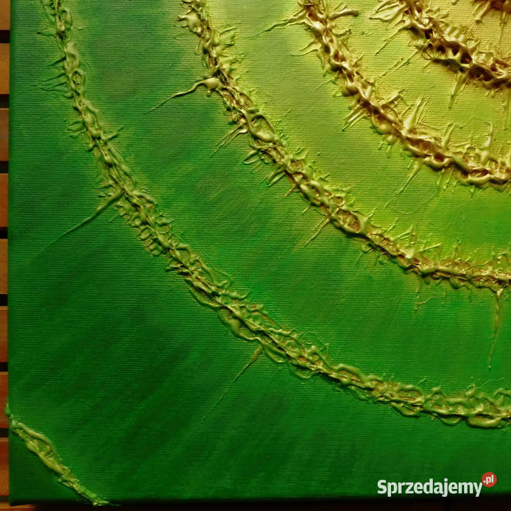 Obraz akryl płótno Złota spirala 5 50x50 Antyki, Sztuka, Kolekcje Sieradz