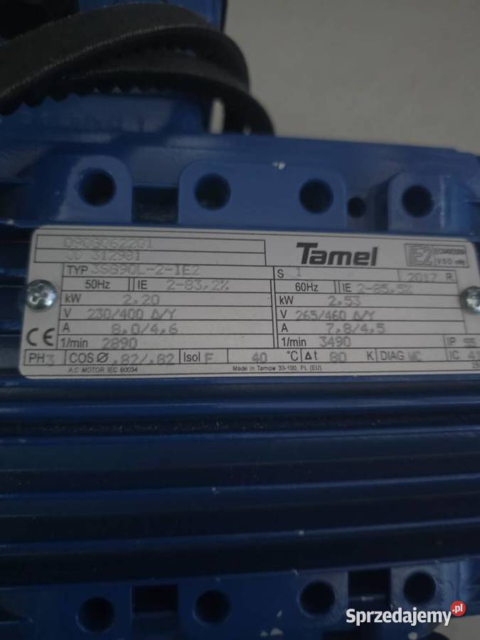 Silnik 22 kW 2890 obr TAMEL 3fazowy Koło Pasowe sprzedam