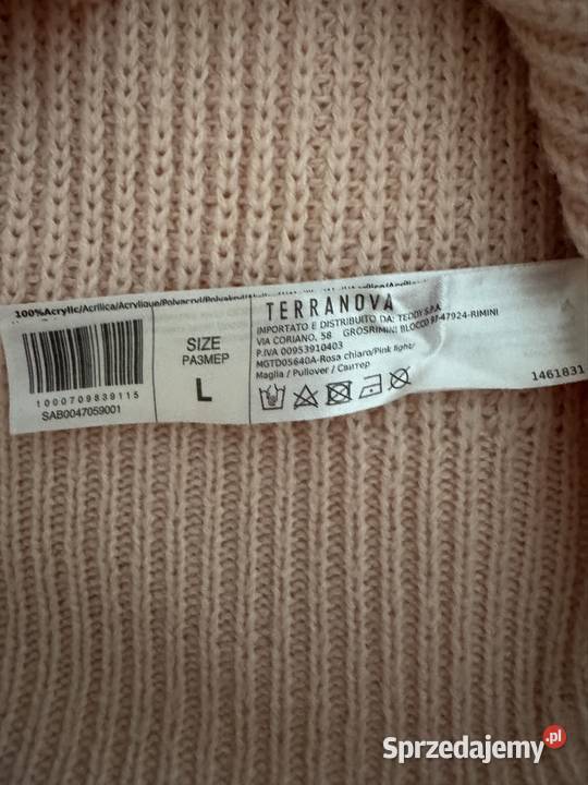 Sweter damski L Terranowa róż pudrowy perełka Częstochowa sprzedam
